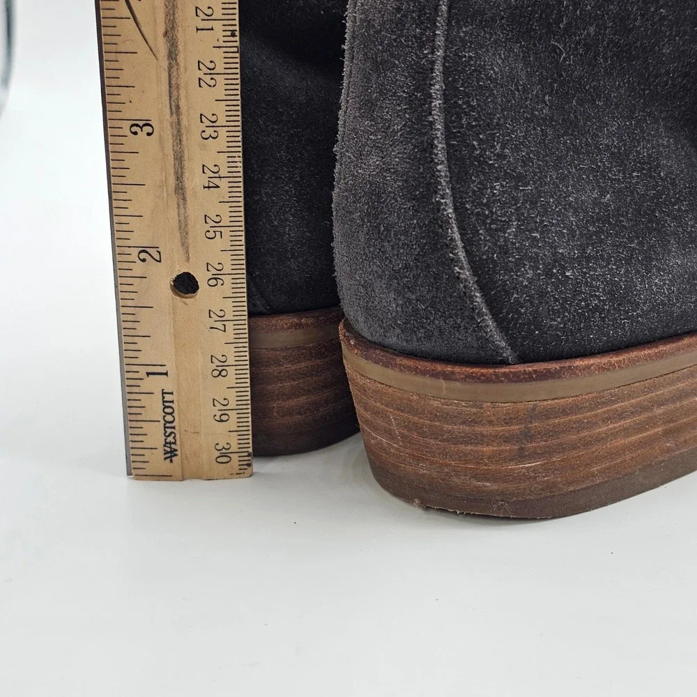 Dolce Vita Suede Ankle Boots Side Zip Booties Women's 8.5 Dark‎ Gray Zip Detail